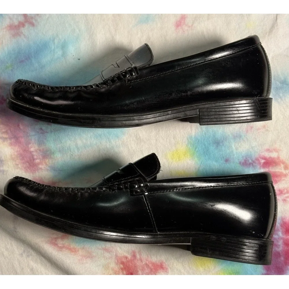 Rockport Classic Men's Size 11.5 Black Leather Penny Loafer Shoes EUC